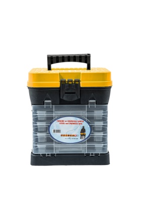 Tabureli Balıkçı Takım Çantası - 4 Çekmeceli - Sarı