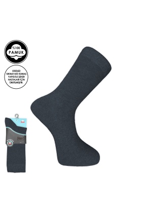 Pro Çorap Şeker (Diyabetik) Sıkmayan Pamuk Erkek Çorabı Füme (16408-R5)