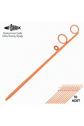 Olta Kamış Ayağı - Paslanmaz Çelik - Fishack - Turuncu - 10lu