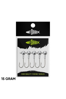 Jighead - Zoka - Kurşunlu Olta İğnesi - Gümüş - 5 Adet - 15 gr