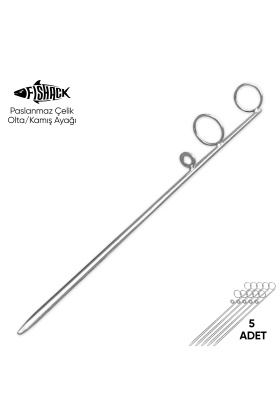 Olta Kamış Ayağı - Paslanmaz Çelik - Fishack - Galvaniz Kaplamalı - 5li