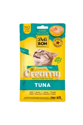 Kedi Ödül Maması - Creamy - Ton Balıklı - 15 gr 5li - Delibon