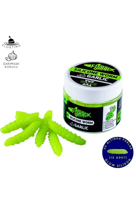 Yüzen Silikon Kurt - Glow Alabalık Yemi - 37mm - Sarımsak Kokulu - Fosfor Yeşili - Trout Bait