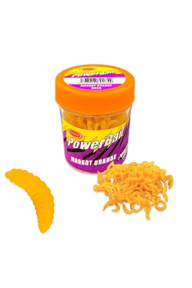 Silikon Kurt Balık Yemi - Kokulu - L Maggot - Turuncu - Power Bait (9956)