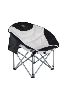 Katlanır Kamp Piknik Sandalyesi - Madfox Moonchair Deluxe - Siyah/Gri - 547212 - Taşıma Çantalı
