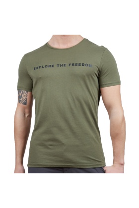 Erkek Tişört - Pamuklu Spor Tişört - Vassi - Haki