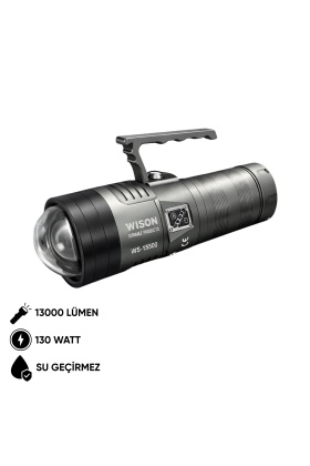 Şarj Edilebilir El Feneri - Wison - 13000 Lümen - 130 Watt (WS-15500)