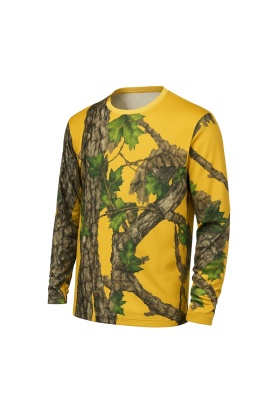 Sarı Orman Desenli Mikrofiber Sweatshirt - Avcı Sweatshirt - Hızlı Kurur