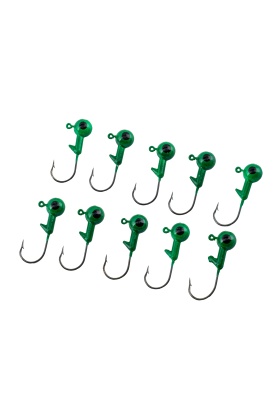 Jighead - Zoka - Kurşunlu Olta İğnesi - (XH-A 02) - Yeşil - 6 Gr - 10 Adet