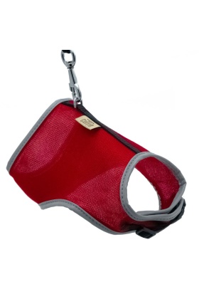 Cattie Havalı Dokuma Kedi Göğüs & Gezdirme Takımı Kırmızı 1*25-35 cm