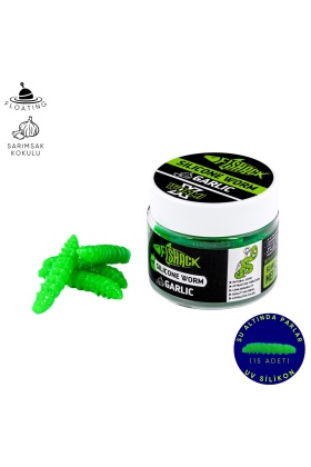 Yüzen Silikon Kurt - Glow Alabalık Yemi - 37mm - Sarımsak Kokulu - Yeşil - Trout Bait