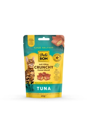 Delibon Crunchy Tunalı İçi Dolgulu Kedi Ödül Bisküvisi 60 Gr