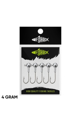 Jighead - Zoka - Kurşunlu Olta İğnesi - Gümüş - 5 Adet - 4 gr