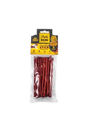 Delibon Deri Burgu Çubuk Kemik Köpek Ödülü İnce Boy Barbekü 20li