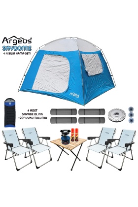 Argeus Skydome 4 Kişilik 3 Mevsim Kamp Çadırı Seti