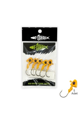Kurşunlu Jighead Zoka - 6g - Fishack - Sarı (XHA07) - 5 Adet