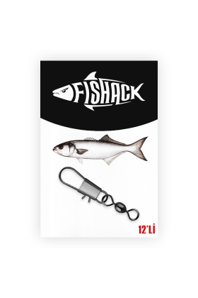 Fishack Paslanmaz Klipsli Fırdöndü Füme No: 9 12li