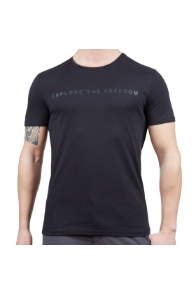 Erkek Tişört - Pamuklu Spor Tişört - Vassi - Siyah