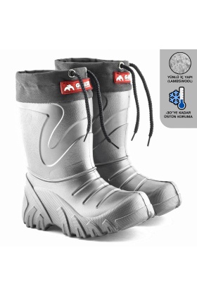 Lemigo Grizzly Eva Çocuk Kürklü Gri Yağmur Çizmesi (835)