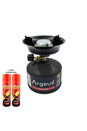 Argeus Stone Kamp Ocağı ve Çakmak Gazı Seti Siyah (203)