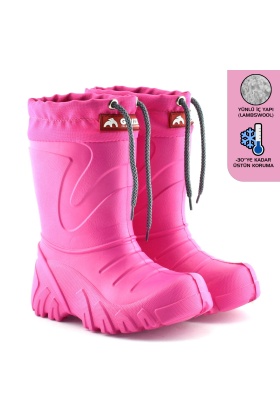 Lemigo Grizzly Eva Çocuk Kürklü Pembe Yağmur Çizmesi (835)