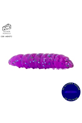 Silikon Kurt Yem - Fishack - 35mm - Peynir Kokulu - 20 Adet - Purple - UV - Trout Bait