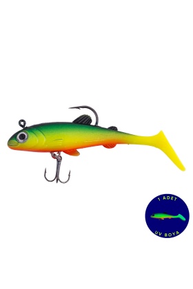 Silikon Balık - 15g 100mm - Üçlü İğneli - Fishack - UV Boyalı - Liechen