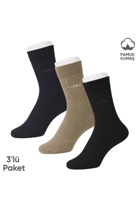 Pamuklu Erkek Soket Çorap - 3 Çift - Dikişsiz - Eyfel - 16656 - Set 1