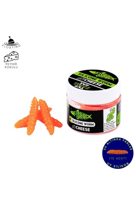 Yüzen Silikon Kurt - Glow Alabalık Yemi - 37mm - Peynir Kokulu - Turuncu - Trout Bait