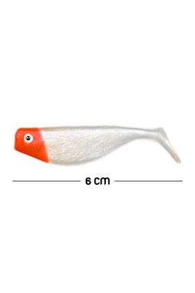 Silikon Sahte Balık Yem - DFT - 6cm - Kırmızı/Beyaz (141-3017)
