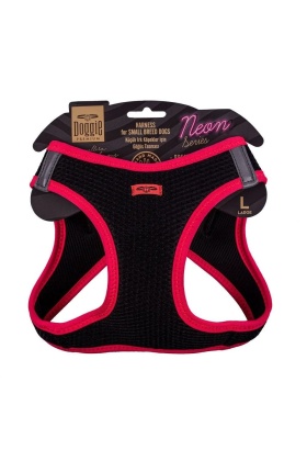 Doggie Havalı Dokuma Neon Küçük Irk Göğüs Tasması Pembe 42-48 cm (ANG-L)