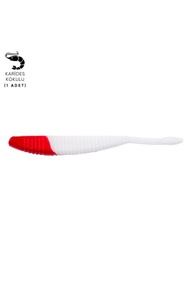 Silikon Kurt Yem - 3,3g 95mm - Fishack WormiX - 1 Adet - Red White