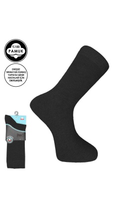Pro Çorap Şeker (Diyabetik) Sıkmayan Pamuk Erkek Çorabı Siyah (16408-R1)