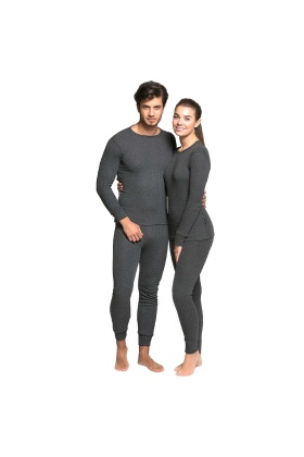 Yetişkin Termal İçlik Set - Thermoform - Soft Unisex - Antrasit