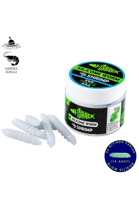 Yüzen Silikon Kurt - Glow Alabalık Yemi - 37mm - Karides Kokulu - Beyaz - Trout Bait