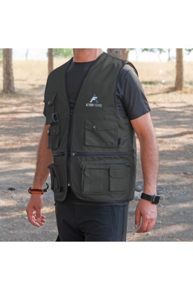 Action Dört Mevsim Çok Cepli Outdoor Spor Yelek Haki