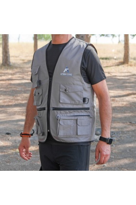 Action Dört Mevsim Çok Cepli Outdoor Spor Yelek Gri