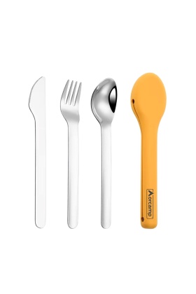 Kamp Çatal&Kaşık&Bıçak Seti - Seyahat Seti - Orcamp - Sarı (OUT-1970)