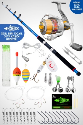 35 Parça Tam Takım Olta Seti - 300cm Kamış 30-60GR / 40lık Makine - Tüm Deniz ve Göller İçin