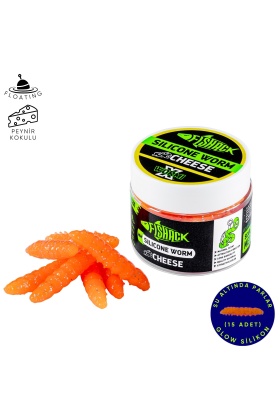 Yüzen Silikon Kurt - Glow Alabalık Yemi - 37mm - Peynir Kokulu - Turuncu - Trout Bait