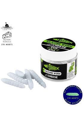 Yüzen Silikon Kurt - Glow Alabalık Yemi - 37mm - Peynir Kokulu - Beyaz - Trout Bait