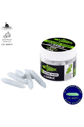 Yüzen Silikon Kurt - Glow Alabalık Yemi - 37mm - Sarımsak Kokulu - Beyaz - Trout Bait