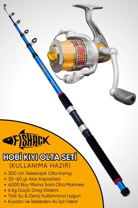 Hobi Kıyı Olta Takımı - 300cm 30-60gr Kamış + 4000lik Olta Makinesi (XB4+BL300)