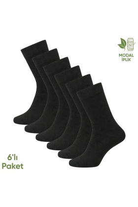 Modal İplik Erkek Soket Çorap - 6 Çift - Dikişsiz - Atlas - 18002 - Set 6