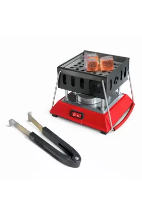 Nargile Köz Ocağı - Elektrikli - Emaye - Kırmızı - İksa - (İK-208)