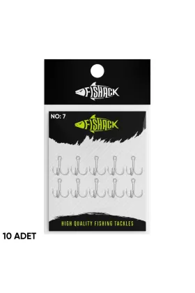 Üçlü İğne - Nikel Üçlü Kanca - Fishack 3210 - 10 Adet - No: 7