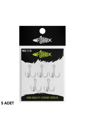 Üçlü İğne - Nikel Üçlü Kanca - Fishack 3210 - 5 Adet - No: 1/0