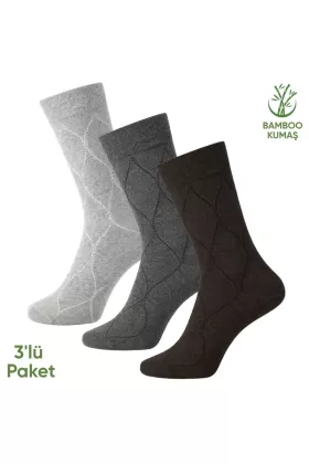 Bambu Erkek Soket Çorap - 3 Çift - Dikişsiz - Bakü - 17672 - Set 3