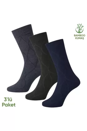 Bambu Erkek Soket Çorap - 3 Çift - Dikişsiz - Bakü - 17672 - Set 1