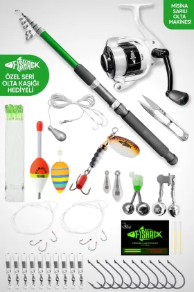 35 Parça Tam Takım Olta Seti - 300cm Kamış 40-80GR / 40lık Makine (Gren) - Tüm Deniz ve Göller İçin